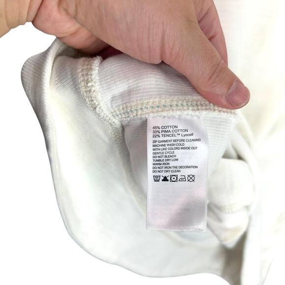 Tommy Bahama Ivory Quarter Zip Top L Tencel Blend‎ Quiet Luxury Coastal Casual - Picture 8 of 11